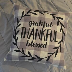 Plaid Throw Pillow with Inspirational Text